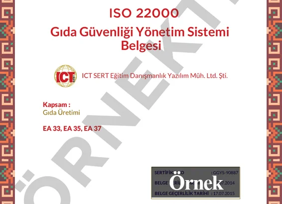 Gıda Güvenliği Yönetim Belgesi